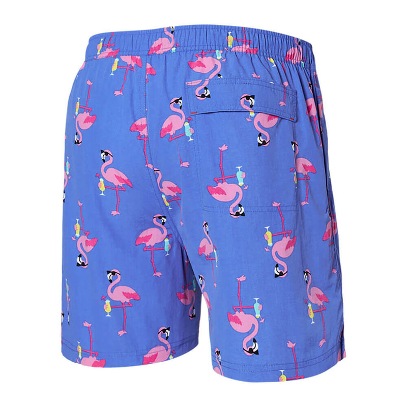 SAXX 5-Inch Go Coastal 2N1 Volley Flocktail Hour Swim Trunks - Sport Blue - FINAL SALE