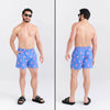 SAXX 5-Inch Go Coastal 2N1 Volley Flocktail Hour Swim Trunks - Sport Blue - FINAL SALE