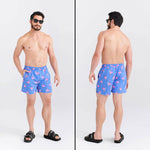 SAXX 5-Inch Go Coastal 2N1 Volley Flocktail Hour Swim Trunks - Sport Blue - FINAL SALE