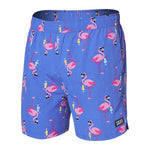 SAXX 5-Inch Go Coastal 2N1 Volley Flocktail Hour Swim Trunks - Sport Blue - FINAL SALE