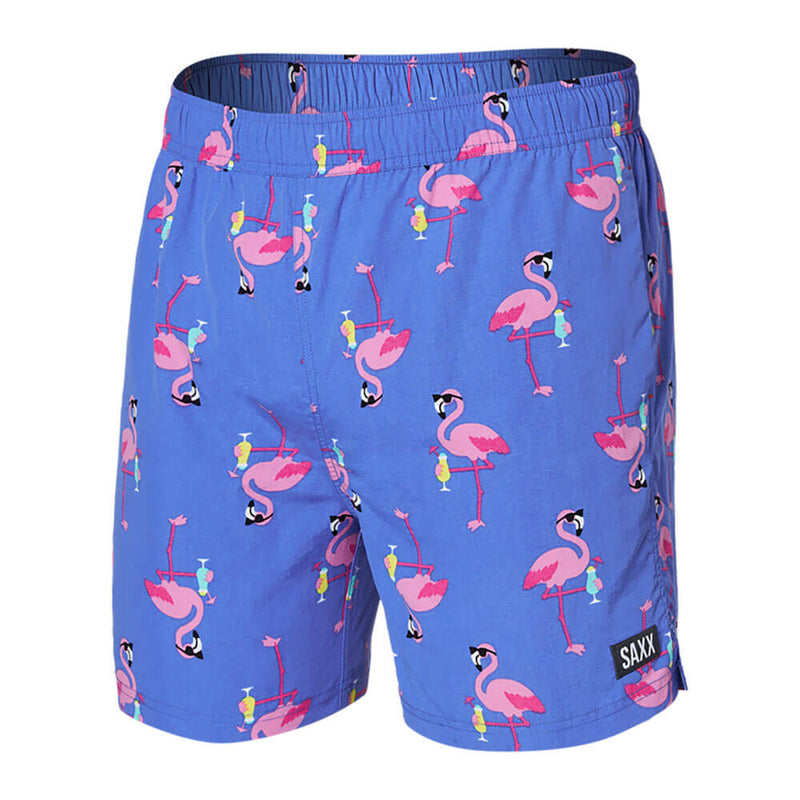 SAXX 5-Inch Go Coastal 2N1 Volley Flocktail Hour Swim Trunks - Sport Blue - FINAL SALE