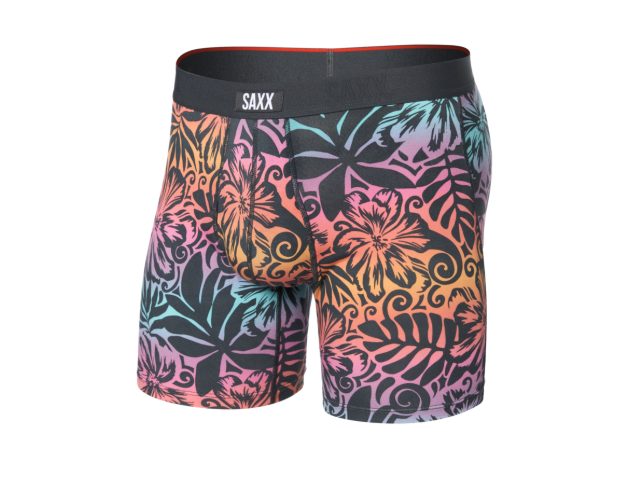 Saxx Vibe Xtra Boxer Brief Fly - Surf Flowers - Ebony