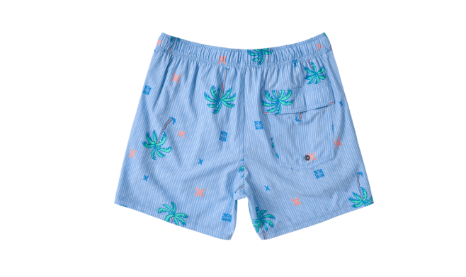 Saxx 5-Inch Oh Buoy 2N1 Volley Swim Trunks - Palmtastic - Bel Air Blue - FINAL SALE