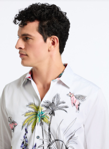 Robert Graham When Pigs Fly Classic Fit Sport Shirt - White - FINAL SALE