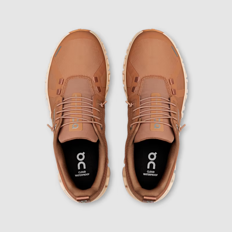 On Women's Cloud 6 Waterproof Shoes - Sandstone / Blonde