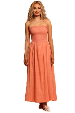Shore Bella Maxi Dress - Dark Coral Gingham - FINAL SALE