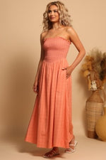 Shore Bella Maxi Dress - Dark Coral Gingham - FINAL SALE