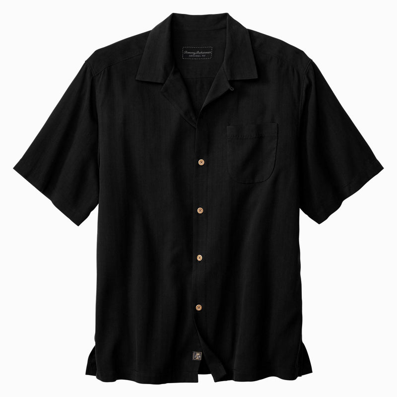 TBLV Tommy Bahama Mens Original Sample Catch & Release Camp Shirt Black