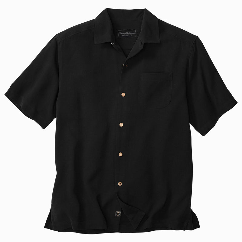 TBLV Tommy Bahama Mens Original Sample Dirty Shark Martini Camp Shirt Black