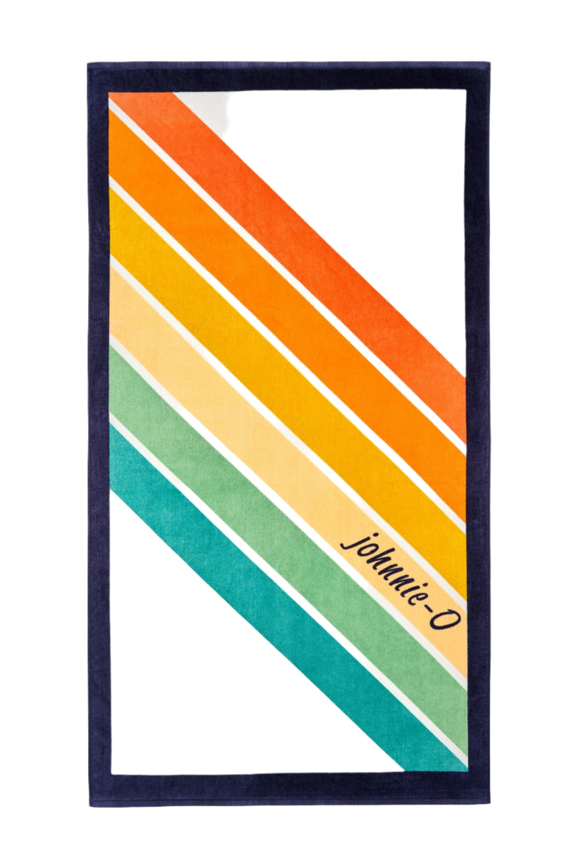 Johnnie-O Retro Stripe Towel - White