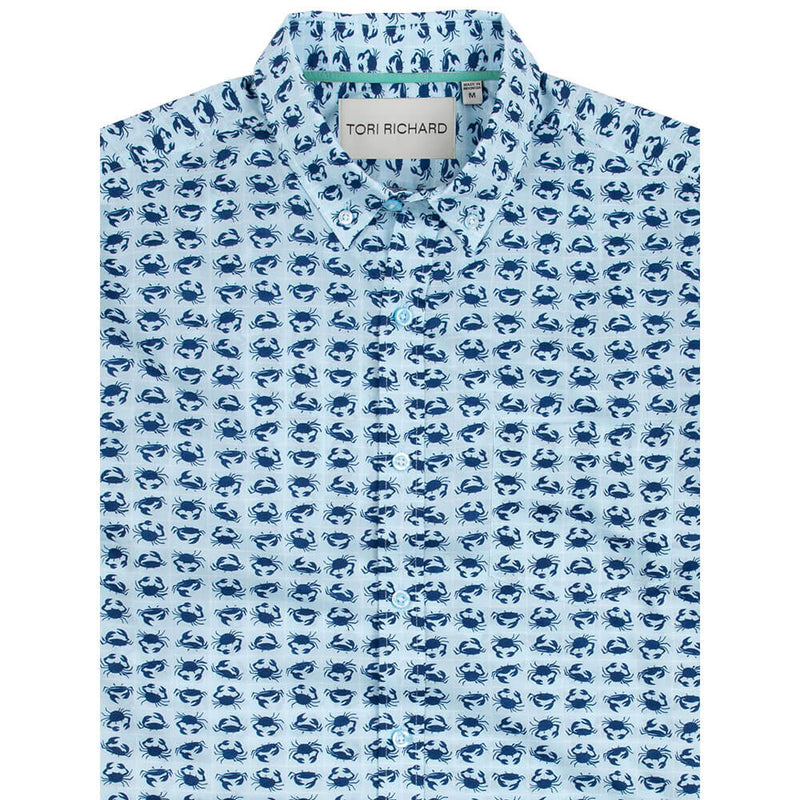 Tori Richard Consortium Camp Shirt - Blue Frost - FINAL SALE