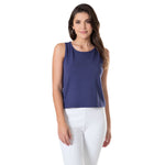 Tori Richard Sunsational Terry Bonnie Tank Top - Navy - FINAL SALE