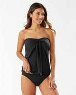 Tommy Bahama Pearl Solids Sarong Wrap Bandini Top - Black