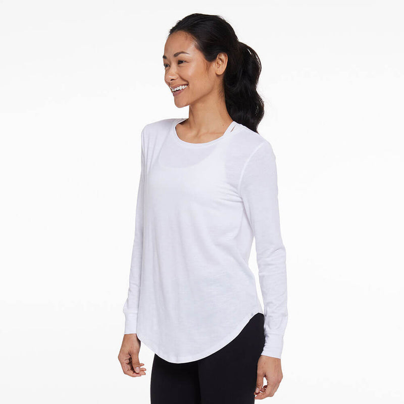 Tasc Womens Longline Long Sleeve T-Shirt - White - FINAL SALE