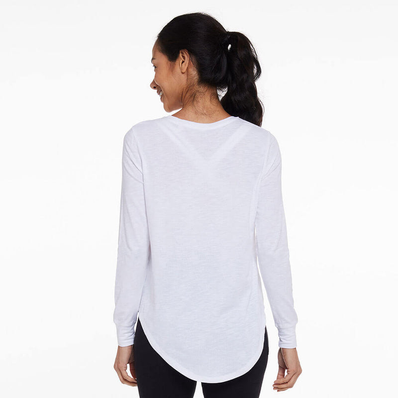 Tasc Womens Longline Long Sleeve T-Shirt - White - FINAL SALE