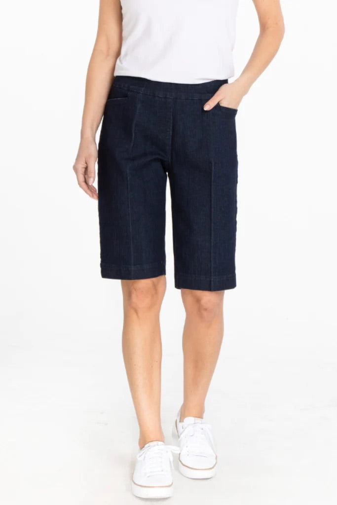SlimSation 12-Inch Walking Shorts - Denim