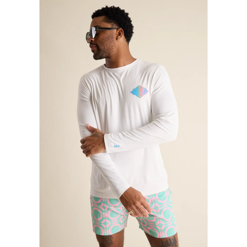 Chubbies The Reflector Long Sleeve Sun Crew Neck T-Shirt - Pure White