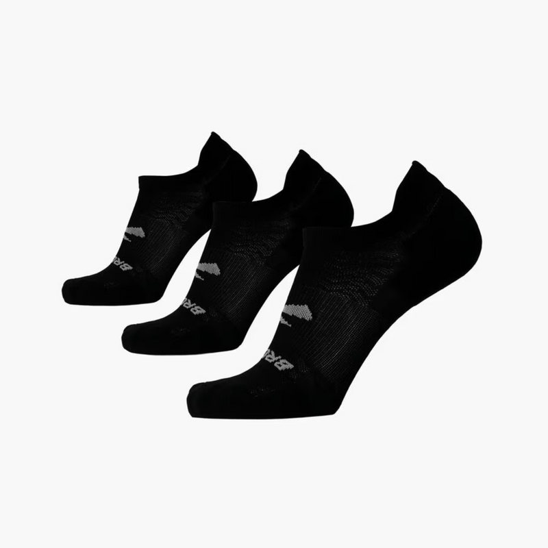 Brooks Run-In No Show 3-Pack Socks - Black