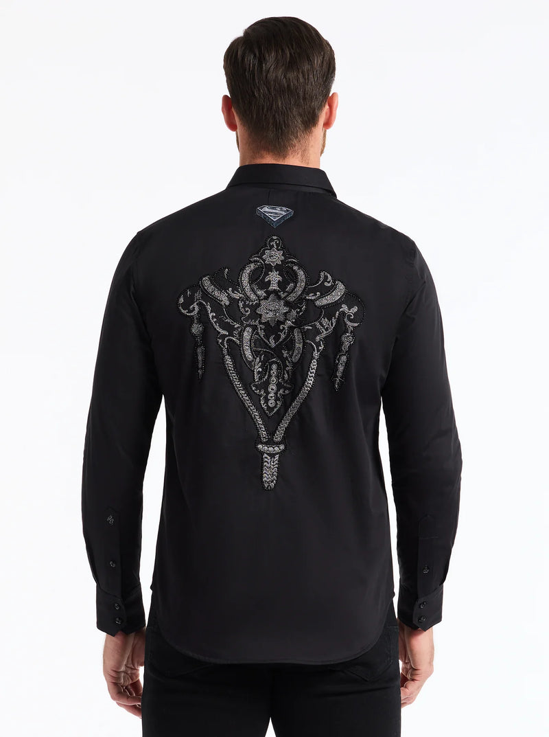 Robert Graham X Superman Rise Classic Fit Sport Shirt - Black