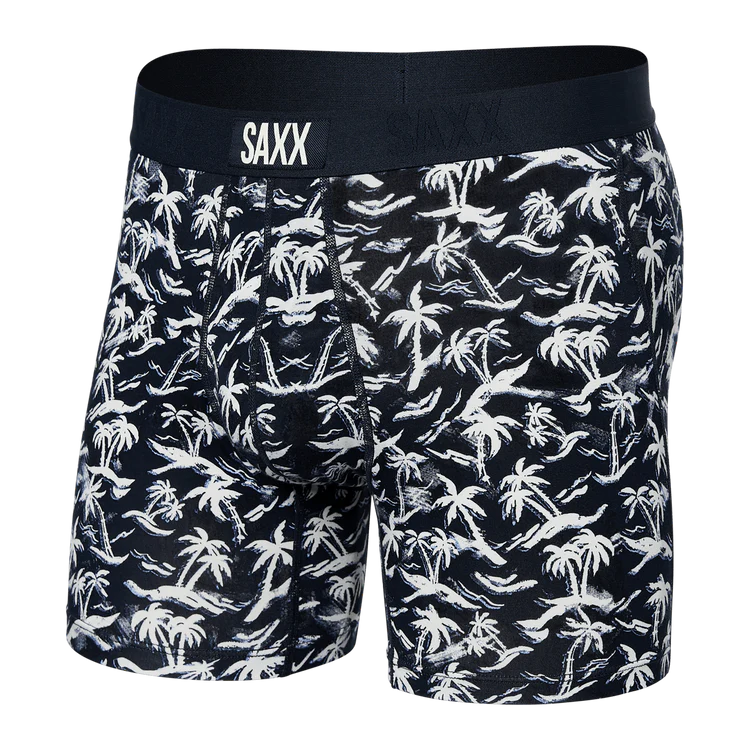 SAXX Vibe Super Soft Castaway Boxer Briefs - Dark Ink