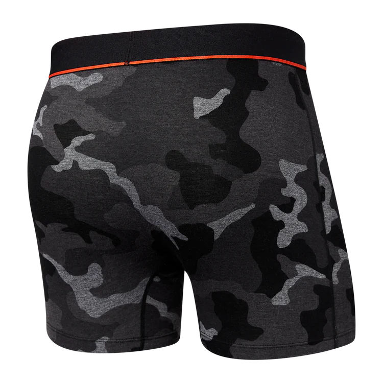 SAXX Vibe Super Soft Supersize Camo Boxer Briefs - Black