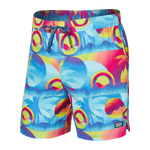SAXX 5-Inch Oh Buoy 2N1 Volley Coast 2 Coast Swim Trunks - Blue Multi - FINAL SALE