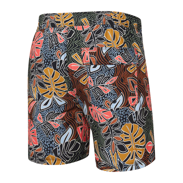 SAXX 5-Inch Oh Buoy 2N1 Volley Desert Palms Swim Trunks - Harvest Multi - FINAL SALE
