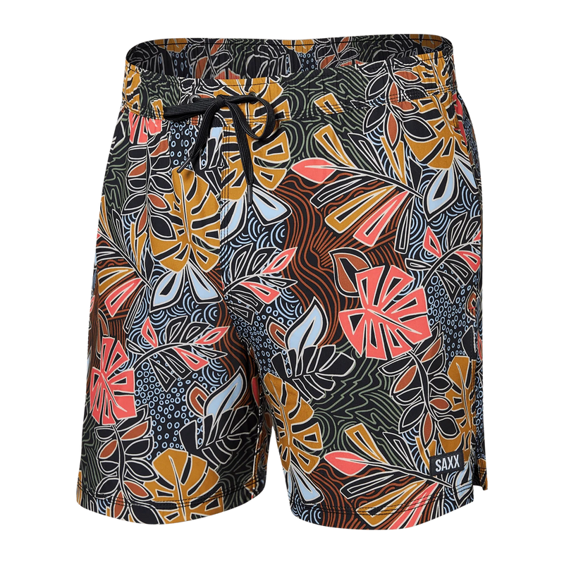 SAXX 5-Inch Oh Buoy 2N1 Volley Desert Palms Swim Trunks - Harvest Multi - FINAL SALE