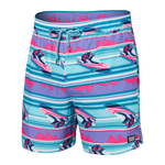 SAXX 5-Inch Oh Buoy 2N1 Volley Jetski Stripe Swim Trunks - Pool - FINAL SALE