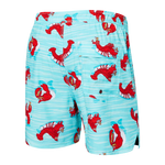 SAXX 5-Inch Oh Buoy 2N1 Volley Lobster Lounger Swim Trunks - Aqua - FINAL SALE