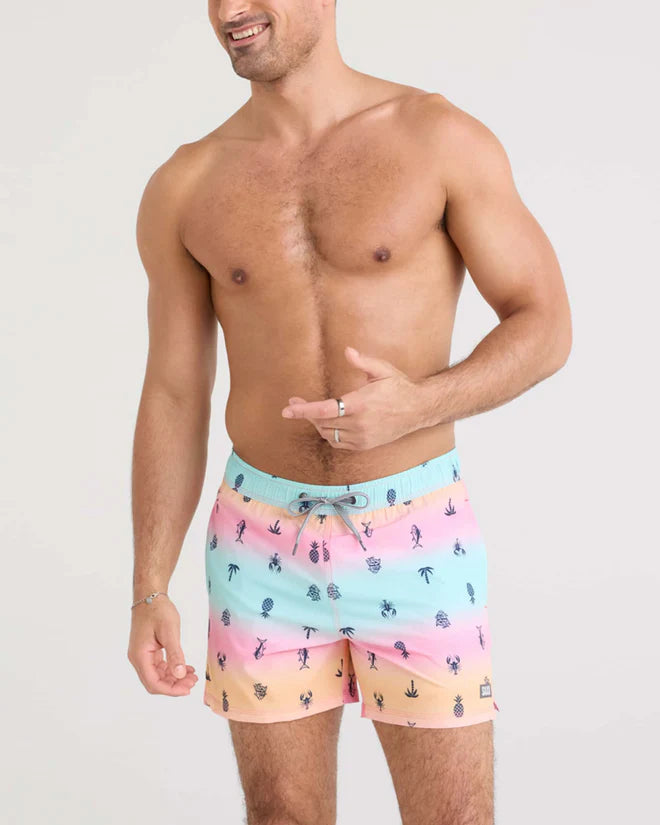 Saxx 5-Inch Oh Buoy 2N1 Volley Swim Trunks - Summer Ombre - Multi
