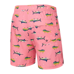 SAXX 5-Inch Oh Buoy 2N1 Volley Trophy Catch Swim Trunks - Flamingo - FINAL SALE