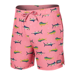 SAXX 5-Inch Oh Buoy 2N1 Volley Trophy Catch Swim Trunks - Flamingo - FINAL SALE
