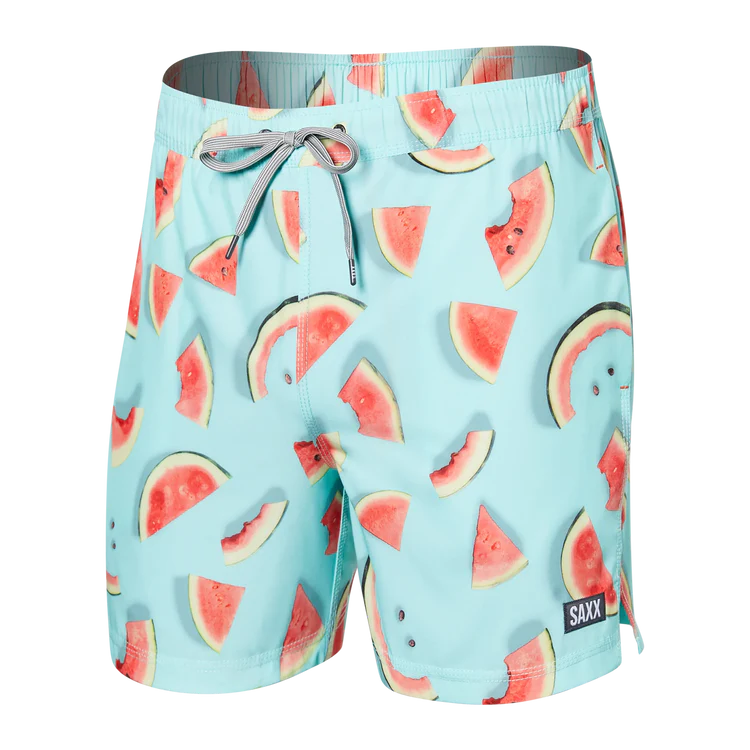 SAXX 5-Inch Oh Buoy 2N1 Volley One Hit Wondermelon Swim Trunks - Multi