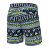 SAXX 5-Inch Go Coastal 2N1 Volley Pina Stripe Swim Trunks - Black Multi - FINAL SALE