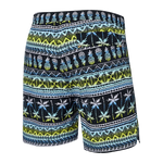 SAXX 5-Inch Go Coastal 2N1 Volley Pina Stripe Swim Trunks - Black Multi - FINAL SALE