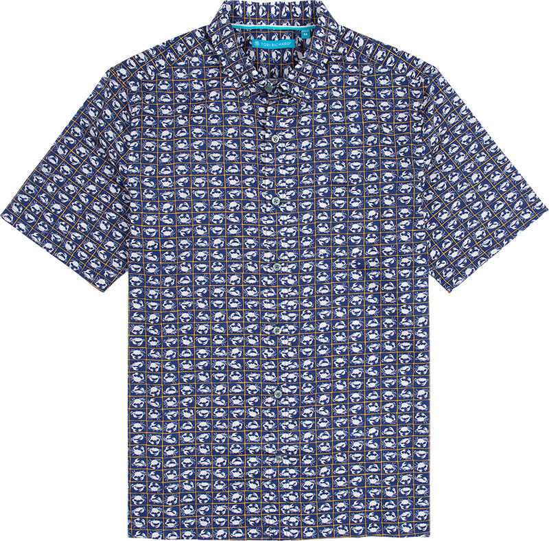 Tori Richard Consortium Camp Shirt - Navy - FINAL SALE