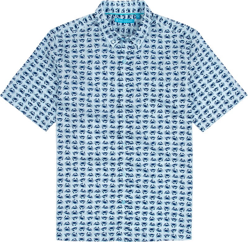 Tori Richard Consortium Camp Shirt - Blue Frost - FINAL SALE