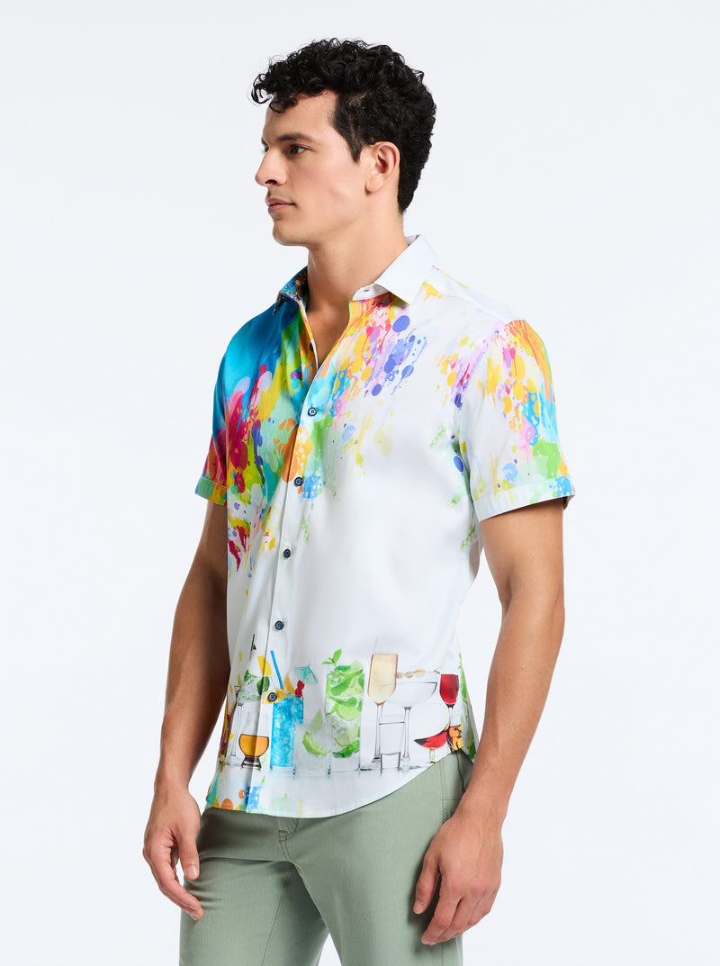 Robert Graham Sardinia Short Sleeve Classic Fit Sport Shirt - Multi - FINAL SALE