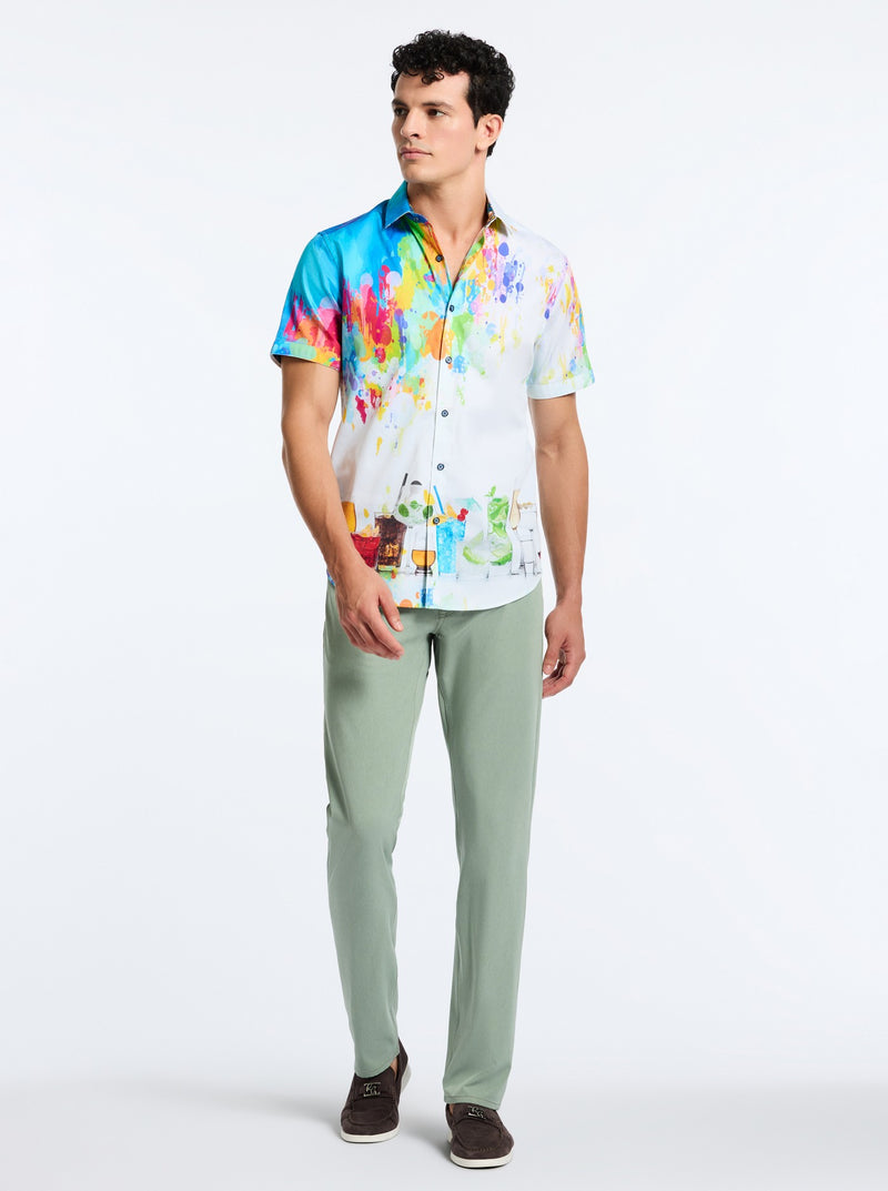 Robert Graham Sardinia Short Sleeve Classic Fit Sport Shirt - Multi - FINAL SALE