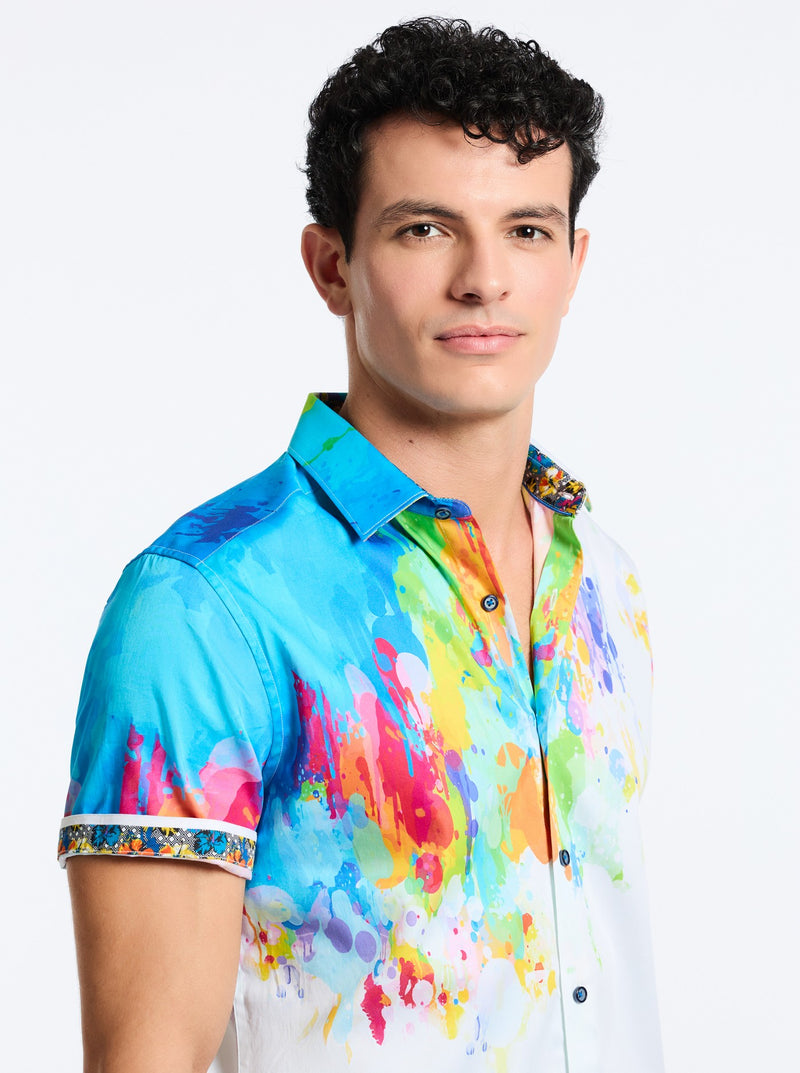 Robert Graham Sardinia Short Sleeve Classic Fit Sport Shirt - Multi - FINAL SALE