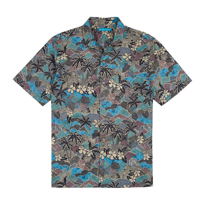 Tori Richard Land Escape Cotton Lawn Camp Shirt - Blue - FINAL SALE