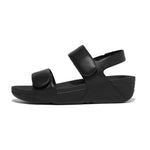 FitFlop Lulu Adjustable Leather Slide Backstrap Sandals - All Black