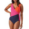 Tommy Bahama Island Cays Colorblock Wrap One Piece Swimsuit - Passion Pink