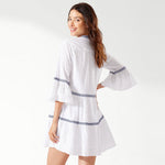 Tommy Bahama Cotton Clip Embroidered Tier Dress Cover Up - White