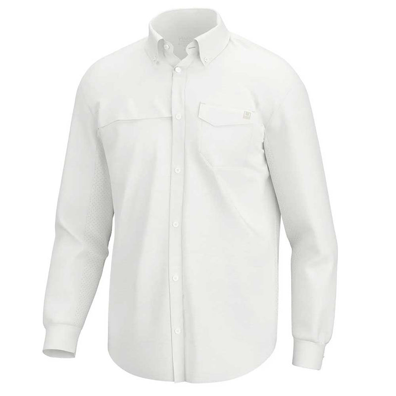 Huk Tide Point Long Sleeve Sport Shirt - White