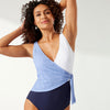 Tommy Bahama Island Cays Colorblock One Piece Swimsuit - Blue Monday Heather - FINAL SALE